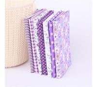 Lot de 7 carrés de tissu en coton violet pour loisirs créatifs, patchwork, couture, scrapbooking, matelassage, motif floral à pois et loisirs créatifs, 25 x 25 cm