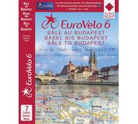 Lot de 7 cartes cyclistes - Eurovelo 6, Partie 2 : De Bâle à Budapest | Huber