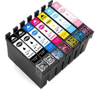 Lot de 7 cartouches d'encre compatibles T0807 pour Epson T0801 T0802 T0803 T0804 T0805 Stylus Photo R265 R360 R285 RX585 PX700W P50
