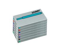Lot de 7 cartouches d'encre LAMY T10 à grande capacité en différentes couleurs - compatibles avec tous les modèles de stylos plume Lamy - Contenance: 1,25 ml/cartouche - 5 pièces par paquet