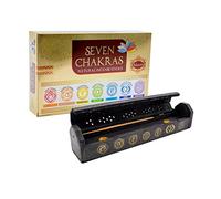 Lot de 7 Chakras : Masala Encens 7 Chakras avec boîte à encens avec Symboles de Chakra en Bois de Rose, Fait à la Main, Coffret Cadeau Chakra