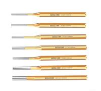Lot de 7 chasse-goupilles robustes en alliage d'acier avec pointes biseautées et cônes, poinçons dorés de 2 à 10 mm pour réparation de montres, entretien de machines et ateliers