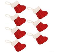 Lot de 7 chaussettes de Noël décoratives pour sapin et porte, pendentifs en tissu doux pour apporter des sentiments festifs à la maison de vacances (rouge)