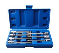 Lot de 7 clés à douille hexagonale 110 mm avec adaptateur carré de 3/8", tailles H3-H10, fabriquées en acier au chrome vanadium pour plus de durabilité et d'accès dans les espaces restreints