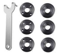 Lot de 7 clés à meuleuse d'angle en métal de 100 mm | Finition noire argentée, diamètre de la plaque de 40 mm, filetage 13 mm, compatible avec meuleuses de type 100, acier