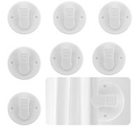 Lot de 7 clips de rideau de douche autocollants - 5,5 cm - Blanc - Protection anti-éclaboussures - Clips de protection coupe-vent - Pour rideau de douche - Accessoire astucieux