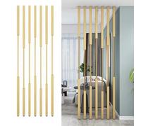 Lot de 7 cloisons de séparation de pièce en métal à Lattes, Style Moderne et Luxueux, Montants du Sol au Plafond, avec Pieds réglables (Or, 207 cm / 81,5 po / 6,79 pi)