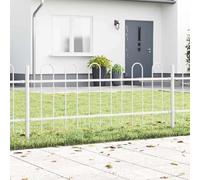 Lot de 7 clôtures de jardin blanches - 11,9 x 0,6 m - En acier revêtu par pulvérisation - Robuste - Résistant aux intempéries - Montage facile - Idéal pour le jardin et la terrasse