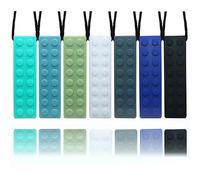 Lot de 7 colliers à mâcher en silicone pour enfants souffrant de TDAH, SPD, autisme, besoins de mastication, jouets à mâcher pour adultes pour réduire l'anxiété de mastication et les tremblements