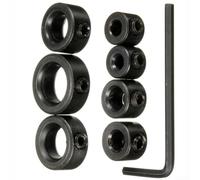 Lot de 7 colliers d'arrêt de profondeur de foret de 3 à 12 mm avec positionneur d'anneau et localisateur de bague d'espacement, construction en acier à haute teneur en carbone pour un contrôle précis