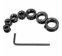Lot de 7 colliers d'arrêt de profondeur de foret - pour précision pour localisateur de bague pour une profondeur de trou constante, compatible avec embouts de mandrin standard, 3 à 12 mm