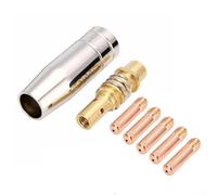 Lot de 7 consommables MB15 15AK MIG pour lampe torche comprenant 5 embouts conducteurs de 0,6 mm, 0,8 mm, 0,9 mm, 1,0 mm, 1,2 mm, buse de protection et porte-embout pour plusieurs marques (0,6 mm)