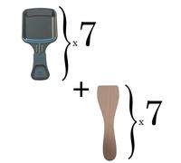 Lot de 7 coupelles à raclette et 7 pelles en bois pour Poêlon, spatule raclette Raclette, gril, Wok AS306002, AS306003 TEFAL,