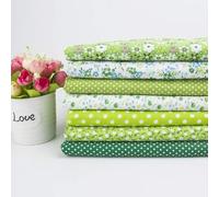 Lot de 7 coupons de tissu en coton pour couture, patchwork, loisirs créatifs et décoration d'intérieur - 50 x 50 cm - Vert