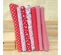 Lot de 7 coupons de tissu Gemini_mall en coton à motif (25 cm x 25 cm) pour patchwork, couture, DIY, scrapbooking, couette rose