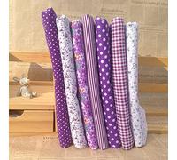 Lot de 7 coupons de tissu Gemini_mall en coton à motif (25 cm x 25 cm) pour patchwork, couture, DIY, scrapbooking, couette violet