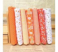 Lot de 7 coupons de tissu Gemini_mall en coton à motif (25 cm x 25 cm) pour patchwork, couture, DIY, scrapbooking, couette Orange