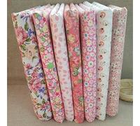 Lot de 7 coupons de tissu Gemini_mall en coton à motif (25 cm x 25 cm) pour patchwork, couture, DIY, scrapbooking, couette rose clair