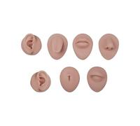 Lot de 7 coussinets d'entraînement professionnels réutilisables en silicone texturé pour sourcils en trois nuances naturelles