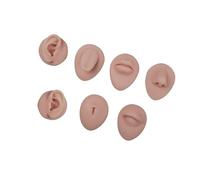 Lot de 7 coussinets d'entraînement professionnels réutilisables en silicone texturé pour sourcils, trois nuances naturelles, texture réaliste