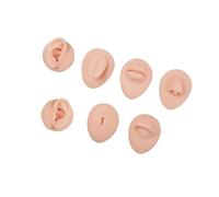 Lot de 7 coussinets d'entraînement professionnels réutilisables en silicone texturé pour sourcils, trois nuances naturelles, texture réaliste