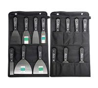 Lot de 7 couteaux de remplissage de mastic portables, 2,5 cm - Couteau à enduire universel - Pelle à enduire - Grattoir mural - Outil de plâtrage - Combinaison avec sac de rangement