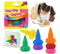 Lot de 7 crayons à la cire MyFirst - Crayons de couleur non toxiques, Twistables, Easy-Grip pour enfants - Couleurs vives assorties de 4,5 cm - Parfaites pour le dessin, les projets artistiques et les