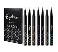 Lot de 7 crayons eyeliner colorés - Crayon à sourcils - Haute pigmentation et durable - Couleurs des yeux scintillantes et imperméables