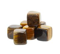 Lot de 7 cubes en cristal œil de tigre - 1,3 cm - Pierres décoratives pour chakra, méditation, reiki, bureau, maison