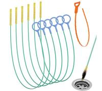 Lot de 7 déboucheurs de canalisations en spirale - Déboucheur de canalisations flexibles - Pour baignoire et égout