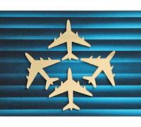 Lot de 7 décorations de gâteaux en acrylique avec effet miroir en forme d'avion doré
