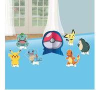 amscan- Lot de 7 décorations de Table Pokémon sous Licence Officielle pour Anniversaire d'enfant, 9917124, Multicolore