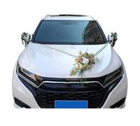 Lot de 7 décorations de voiture de mariage avec fleurs artificielles réalistes pour décoration incluse, rétroviseur et poignée de porte