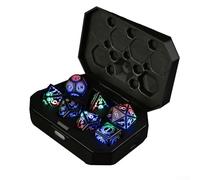 Lot de 7 dés à DEL rechargeables pour Donjons et Dragons, dés DND phosphorescents avec boîte de chargement éclairée, dés lumineux à DEL (1)