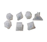 Lot de 7 dés carrés en silicone transparent pour triangle, jeu numérique et perles en résine