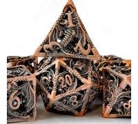 Lot de 7 dés D&D en cuivre pur, polyèdre creux DND, adaptés pour les jeux de rôle tels que Pathfinder RPG Shadow Run DND