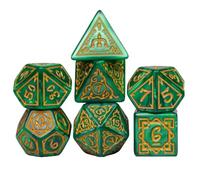 Lot de 7 dés de jeu de société en acrylique - Ensemble complet coloré avec boîte magnétique - Pour pique-nique, camping, voyage