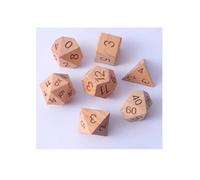 Lot de 7 dés DND de luxe faits à la main à bords tranchants en bois polyédriques pour RPG critique, Pathfinder, donjons, dragons