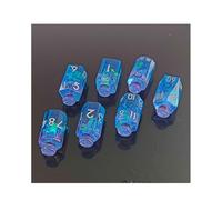 Lot de 7 dés DND Potion en résine transparente à bords tranchants - Dés polyédriques D6 D8 D10 D12 D20