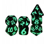 Lot De 7 Dés Lumineux Pour Jeux De Rôle, Grand Nombre, Vert, Pour Fête
