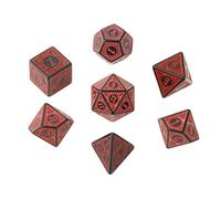 Lot de 7 dés polyédriques en acrylique antique DND RPG pour jeu de rôle Rouge 1,6 cm