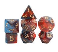 Lot de 7 dés polyédriques pour jeu de table DND Rouge foncé