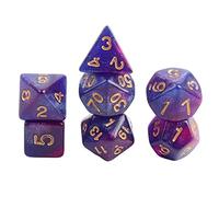 Lot de 7 dés polyédriques pour jeu de table DND - Violet