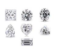 Lot de 7 diamants synthétiques belges de différentes formes - 7x7mm - Coupe parfaite - Clarté chauffée