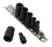 Lot de 7 douilles à choc E6 - E16 - E16 - Douille à choc femelle - 6,35 mm + 3/8"