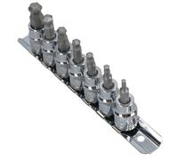 Lot de 7 douilles hexagonales métriques peu profondes à bout sphérique 3/8" Entraînement 3-10 mm