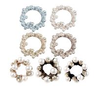 Lot De 7 Élastiques À Cheveux En Perles Et Strass, Accessoires Pour Cheveux Élégants, Bandeau Queue De Cheval, Bandeau Élastique, Accessoires Pour Cheveux