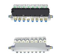 Lot de 7 électrovannes pneumatiques en aluminium 2 voies 6 W 2V025-06/08 Port 1/8 1/4 BSP Pushfit Collecteur électrique de 6 mm (7 ensembles, 110 V)