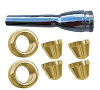 Lot de 7 embouchures pour trompette plaquées or, tailles 3C 2C 3B 2B, avec 2 têtes de rechange, en laiton, accessoire de musique polyvalent pour usage prolongé