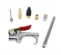 Lot de 7 embouts de buse de gonflage pour compresseur d'air avec aiguille en caoutchouc et extension pour outils de nettoyage, équipement et fentes difficiles à atteindre